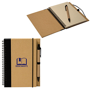 RP7340-RECYCLED CARDBOARD NOTEBOOK-Natural/Black
